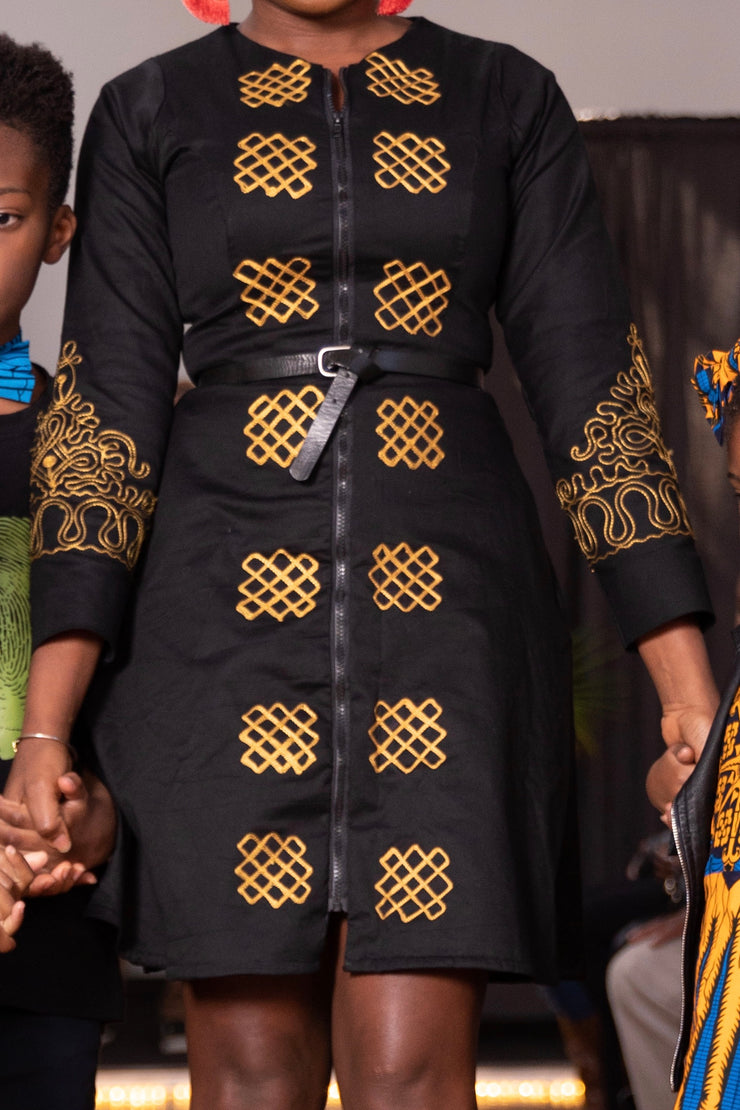 Toye African Embroidered Jacket Dress