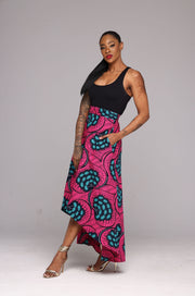 Alake high-low African Print Skirt