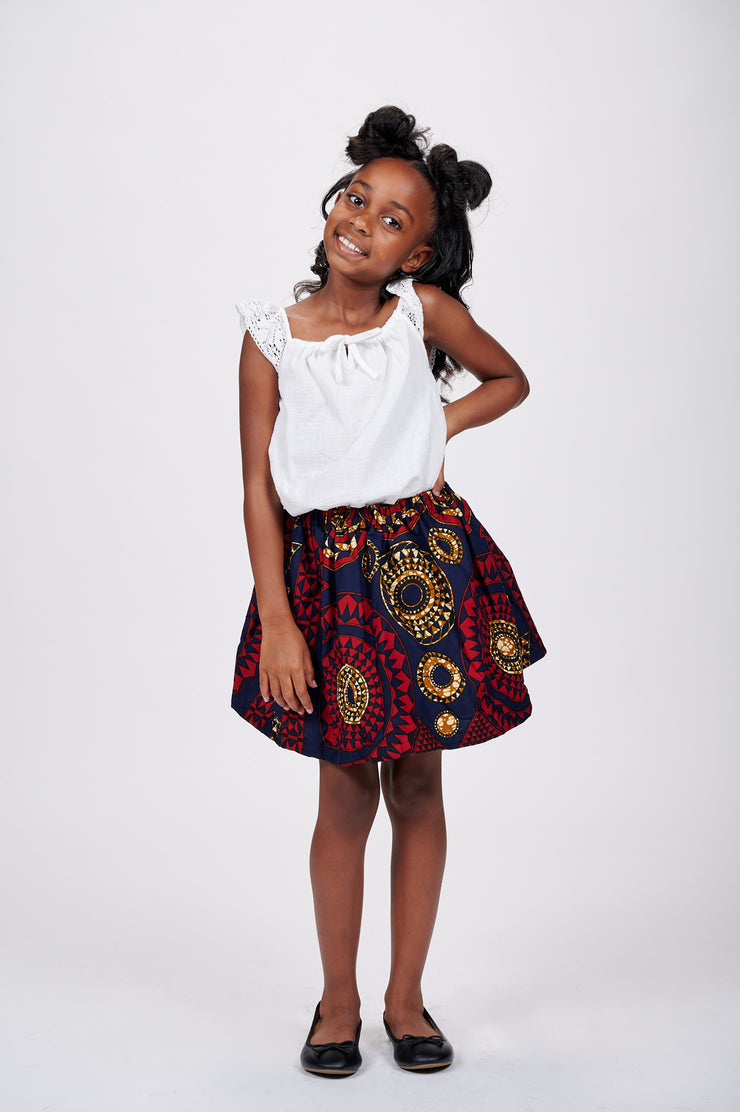 Nina African Print Skirts For Kids