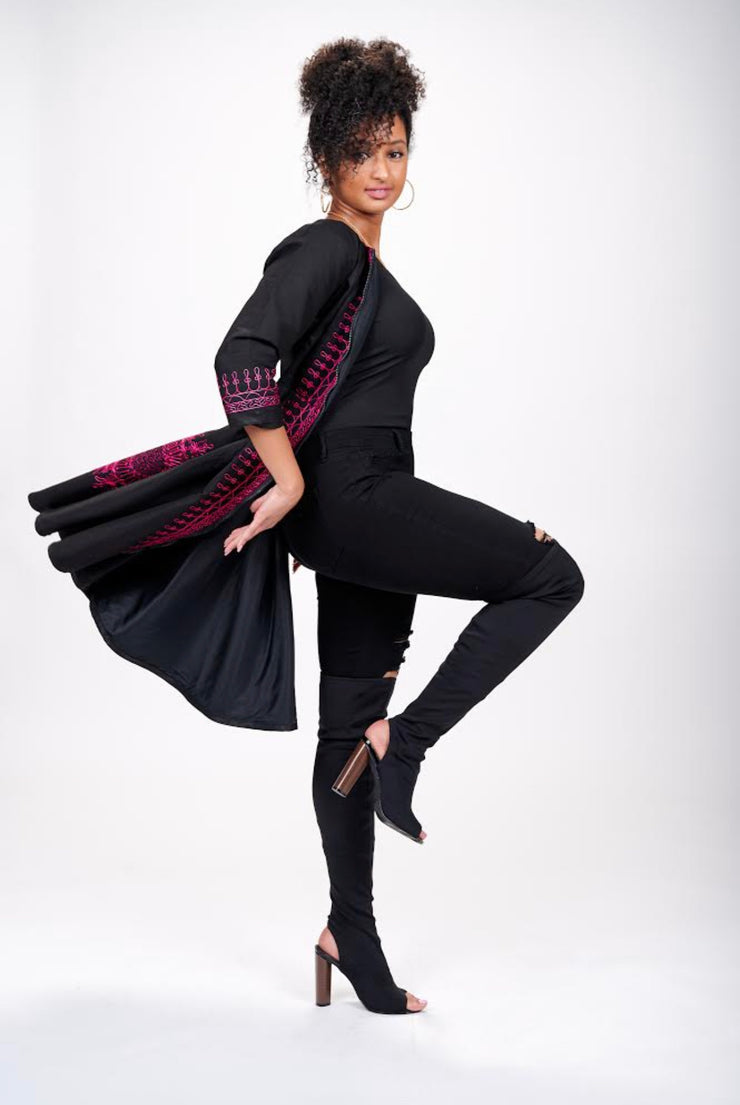 Defela African Embroidered Jacket Dress