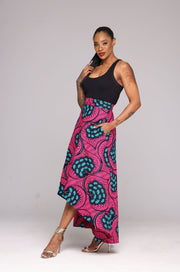 Alake high-low African Print Skirt